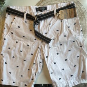 Nautical White Shorts with navy crabs